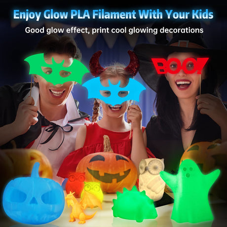 SUNLU Glow in The Dark PLA Filament, Neatly Wound Luminous PLA 3D Printer Filament 1.75mm Dimensional Accuracy +/- 0.02mm, Fit Most FDM 3D Printers, 1kg Spool (2.2lbs), (Blue PLA, Glow Blue) SUNLU