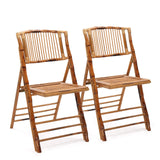 VINGLI Bamboo Folding Chair Set of 2, Foldable Dining Chair for Outdoor & Indoor, Patio, Porch, Wedding, Party, Event VINGLI