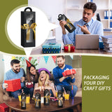 Ctosree 24 Pcs Tumbler Gift Box with Handle Gift Box for Sublimation Tumblers Heat Press Blanks Bottle clear Gift Box for Wine Bottle Cup Wrapping Packaging, 11 x 3.4 x 3.4 Inches (Black) Ctosree
