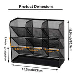 Marbrasse Mesh Desk Organizer, Multi-Functional Pen Holder, Desktop Stationary Organizer, Storage Rack for School Home Office Art Supplies (Mesh Pen Holder) Marbrasse