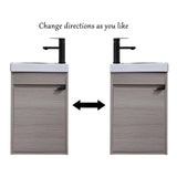 Wenore Home 16 Inch Bathroom Vanity with Sink Combo,Wall Mounted Cabinet Set for Small Space,Floating Bathroom Vanity with Sink,Small Bathroom Vanity with Forest Oak Wenore Home