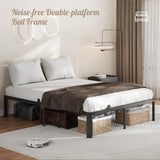 Metal Bed Frame King Size, 14 Inch 3500 lbs Heavy Duty Platform Bed FramesSteel Slats Noise Free No Box Spring Needed, Easy Assemble Sturdy Bedframe with Storage and Mattress Retainers BOLTRISE