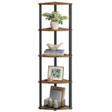 SONGMICS HOME Superfast Toolless Assembly, Corner Shelf, 5-Tier Corner Standing Shelf, Corner Shelf Stand, Living Room, Bedroom, Kitchen, 15 x 10.6 x 54.7 Inches, Rustic Brown ULBC610K01 SONGMICS HOME