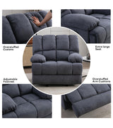 WILLOVE Oversized Rocker Recliner Chair Rocking Recliners Overstuffed Soft Big Man Manual Recliner Extra Large Living Room Chair 350 LBS Capacity, Grey, XL WILLOVE