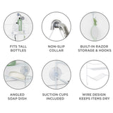 Zenna Home Rust Resistant Hanging Shower Caddy, Over the Shower Head Caddy with 1 Wide Shelf and Built In Soap Dish, Steel Bathroom Hanging Organizer, White Zenna Home