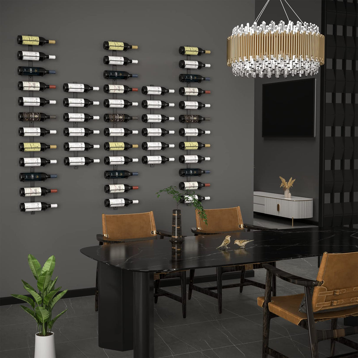 Wall Wine Rack for 12 Wine Bottles, DIY Detachable Wine Storage Organizer, Wall Mount Wine Bottle Display Holder Towel Rack Used As One or Four, for Kitchen, Pantry, Dining Room, Bar, Wine Cellar Sonyabecca