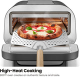 CHEFMAN Indoor Pizza Oven - Makes 12 Inch Pizzas in Minutes, Heats up to 800°F - Countertop Electric Pizza Maker with 5 Touchscreen Presets, Pizza Stone and Peel Included - Stainless Black Chefman