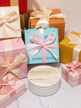 LIFVER Coasters for Coffee Table, Coasters for Drinks Absorbent, Drink Coasters, Housewarming Gift, Home Decor, Set of 6, Farmhouse Coaster Set with Holder, 4 Inches, Sandstone Style LIFVER