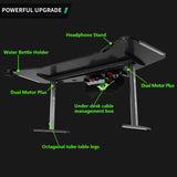 Klobel 72" Standing Gaming Desk with Dual Motor, Wing-Shaped Computer Desk with Full Coverage Mouse Pad, Electric Height Adjustable Standing Desk with RGB LED Lights and Slot Design Shelves Klobel