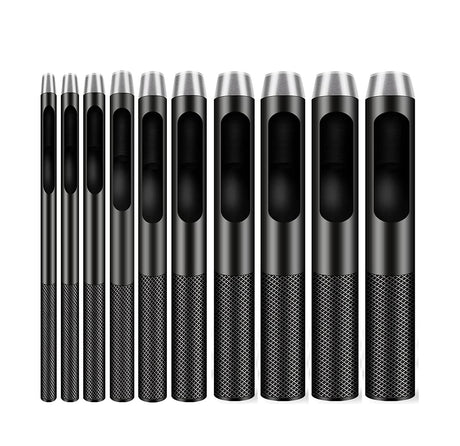IRISFLY 10pcs Round Steel Leather Craft Hollow Hole Punch 1mm to 10mm for Leather Belt Watch Band Gasket IRISFLY