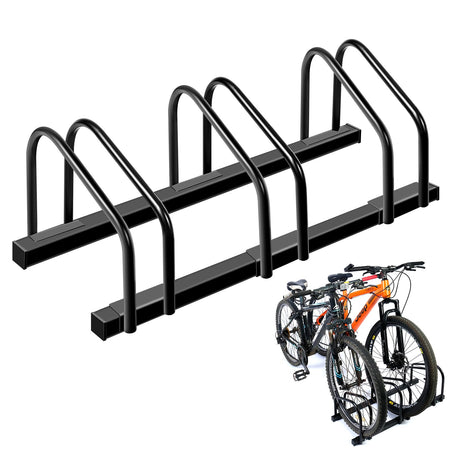 Auwey Bike Floor Rack Bike Floor Parking Bicycle Parking Rack Bike Storage Stand Bike Floor Stand Bicycle Storage Organizer for Mountain Bike, Road Bike Fit 22-28" Wheel Stand Tire Width 2.2" Auwey