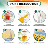Framed Paint by Numbers Kit for Adults Beginner & Kids Age 8-12, Easy Flowers Adult Paint by Number Kits on Canvas, DIY Acrylic Watercolor Oil Paint by Number for Adults Landscape for Gift 8x12 Inch Possoco
