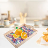 JISHSHAY Diamond Art Serving Tray Diamond Painting Food Tray Gem Art Serving Platter Gem Painting Mosaic Kits for Adults DIY Kits for Adults, with Wood Handle 20×30cm/7.87×11.81in, Butterfly JISHSHAY