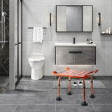 Shower Chair, Teak Shower Bench, Shower Stool for Inside Shower, Shower Chair for Elderly and Disabled, Shower Seat, Portable, with Handles, Height Adjustable WWTXXTWW