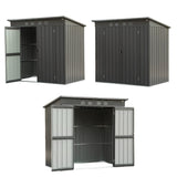 Domi Outdoor Storage Shed 6' x 4', Metal Waterproof Tool Shed Utility Storage House with Double Lockable Doors & Air Vent for Backyard Garden Lawn Patio domi outdoor living