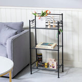 L&H UNICO 3-Tier Free Standing Wire Rack Durable Metal Shelving Storage Unit with Adjustable Feet 4-Hook for Bathroom Laundry Kitchen Office, Black L&H UNICO