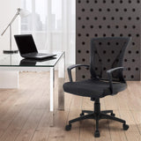 Furmax Office Chair Mid Back Swivel Lumbar Support Desk Chair, Computer Ergonomic Mesh Chair with Armrest (Black) Furmax