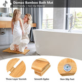 Domax Bamboo Bath Mat for Bathroom - Shower Mat Non Slip Waterproof Wooden Shower Floor Mat for Doorway Sauna Spa Yard Patio Pool Outdoor Use (Natural, 21.26 x 14.17 x 1.3 Inch) Domax