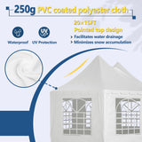 LZBEITEM Party Tent, 15x20FT Outdoor Canopy Tent with Sidewalls, Event Tent Heavy Duty, Wedding Gazebo Shelter, Large Tent with 8 Removable Sidewalls, Outdoor Tent for Backyard Party, Event, Wedding LZBEITEM