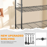 BolDuck 6 Tier Storage Shelves with Wheels, 2100lbs Capacity Heavy Duty Shelving Units, 14x36x75inch Adjustable Metal Shelf Wire Shelving Rack for Garage, Kitchen, Office, Black BolDuck