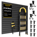 AQOVOR Slat Wall Paneling 4x4 FT, PVC Slat Wall Panels Heavy-Duty Garage Organization System with Hooks & Accessories, Slatwall Pegboard Suitable for Home、Garage、Shop Display & Organization (Black) AQOVOR
