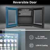 Feelfunn Beverage Refrigerator Cooler - 12 Bottle 50 Can Mini Fridge with Glass Door, Soda Wine Beer Drink Fridge - Small Refrigerator for Office Home Bedroom Dorm Bar, 1.3 Cu.Ft, Black Feelfunn