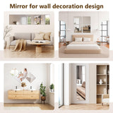 Mirror Wall Full Length,12X12 Inch Unbreakable Mirror Tiles for Bedroom Home Gym Door, Acrylic Squares Mirror Full Body Shatterproof Mirror Stickers for Walls,Mirror Sheets (4pcs) Shiftshade
