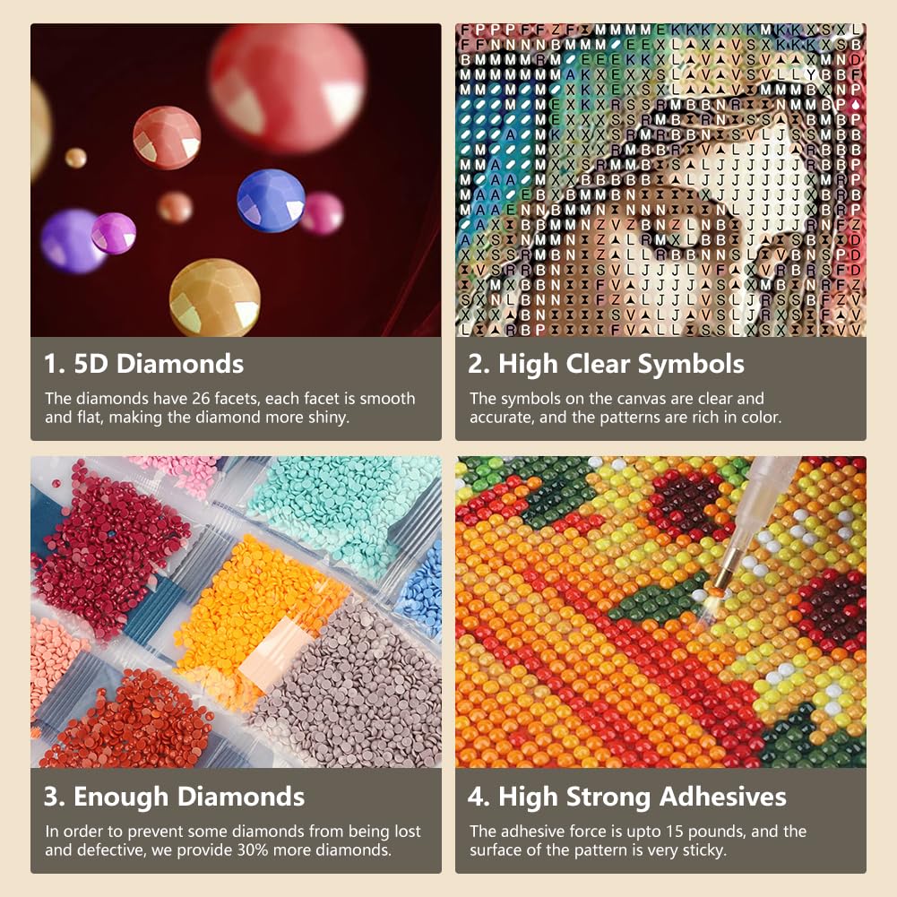 FHBUBPUP Virgin Mary Diamond Painting Kits for Adults, Flower Diamond Art Kits for Beginners, 5D DIY Full Drill Round Gem Art, Paint with Diamond Beads Craft Christmas Home Wall Decor 12x12 inch FHBUBPUP