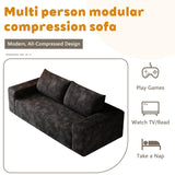 Ningering 63" Sofa in a Box Compressed, Boneless Couch with Wide Armrests & 2 Cushions, Cloud loveseat Sofa for Living Room, Memory Foam, Deep Seat, Corduroy Fabric, No Assembly (Black, 2) Ningering