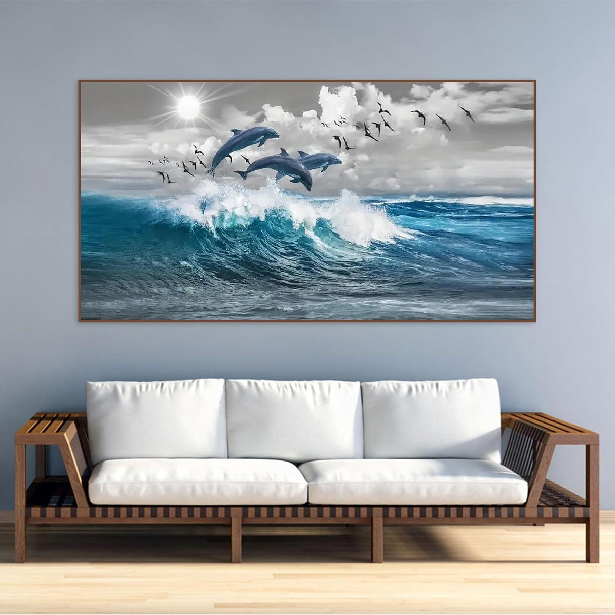 BOHADIY Diamond Painting Kits，Large 5D DIY Fish Ocean Beach Diamond Painting Kits for Adults，DIY Full Drill Crystal Rhinestone Arts and Gem Art Painting with Diamond Home Wall Decor 28X16inch BOHADIY