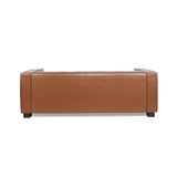 Christopher Knight Home Goyette 3 Seater Sofa - Faux Leather - Cognac Brown/Dark Walnut Christopher Knight Home