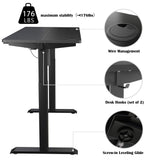 Meilocar Height Adjustable Electric Standing Desk, Sit Stand Computer Desk w/Memory Controller, Home Office Workstation Stand up Desk with Splice Board, 55" x 24" Tabletop (Black Top + Black Frame) Meilocar