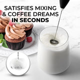 Zulay Kitchen Powerful Milk Frother Wand With 2 Duracell Batteries - Ultra Fast Handheld Drink Mixer - Electric Whisk Foam Maker for Coffee, Lattes, Cappuccino, Matcha, Hot Chocolate & Creamer - Black Zulay Kitchen