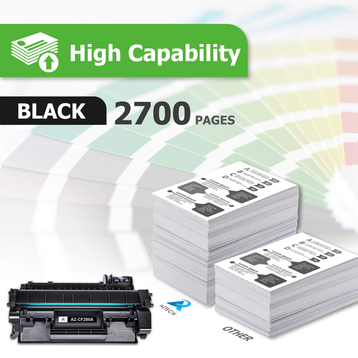 Aztech Compatible Toner Cartridge Replacement for HP 80A CF280A 80X CF280X for HP Pro 400 M401A M401D M401N M401DNE MFP M425DN Printer Ink (Black, 2-Pack) Aztech
