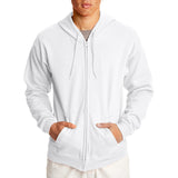 Hanes mens Full-zip Eco-smart Hoodie Hoody, White, Large US Hanes