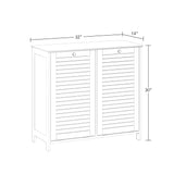 RiverRidge Ellsworth Double Tilt-Out Laundry Hamper Cabinet - Laundry Room Storage Cabinet with Removable Cloth Bag and Shutter Style Doors RiverRidge
