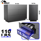 Anbuy LED 6 Drawer Double Dresser, Modern Dresser with High Gloss Drawers Dual Chest of Drawers Black Dresser for Bedroom with Lights (Black) Anbuy