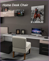 Armless Accent Chairs Set of 2 for Bedroom, Bedroom Chair for Bedroom Living Room Chair with Solid Wood Legs, Makeup Vanity Chair Fabric Comfy Upholstered Reading Chair Accent Chair,Beige VIRRMO