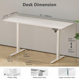 VVENACE 55 x 24 Electric Standing Desk Adjustable Height 4 Memory Preset, 4 Wheels, 2 Headphone Hook, Home Office Desk, Stand Up Sit Stand Desk Computer Table, Splice Board White VVENACE