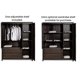 Grain Wood Furniture Shaker 3-Door Wardrobe, Solid Wood with Cherry Finish Grain Wood Furniture
