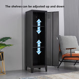 FURSTEL Metal Locker with Doors and Shelves, Locking Storage Cabinets for Small Spaces, Lockers for Employees, Lockable Storage Lockers for Office Garage School Gym FURSTEL