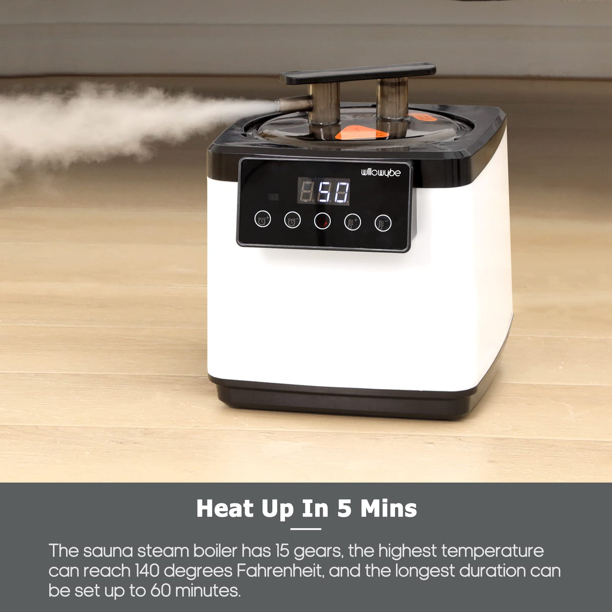 WillowyBe Portable Steam Sauna, Personal Home Spa Room With Bluetooth, Steamer, Sweat Tent, Foldable Sauna Chair, Personal Sauna For Home (Black) WILLOWYBE