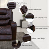 3+2+1 PU Leather Power Sectional Sofa Set, Living Room Furniture, Reclining Couch, Loveseat, Chair with LED Lights/USB Ports/Storage Console/Cup Holders/Wireless Chargers/Coffee Table for RV Theater NicBex