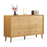 Messenya 6 drawer dresser for bedroom furniture.wood dressers & chests of drawers.Beveled Edge design, hand-polished.bedroom storage and dresser organizer for Living Room, Hallway (D-203) Messenya