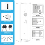 Marcree 5 Gun Safe for Rifles, Gun Cabinet with Drawer, Long Gun Safe with Dual Alarm System, Rifle Safes for Home, Shotgun Safe with LED Light, Rifle Safe with Mute Function Marcree