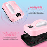 Whubefy Smart Heat Press Machine for T Shirts 7x5 Portable APP Control Easy Press Dual-Tube Fast Heat Up w/Insulated Base & Ceramic-Coated Heat Plate, Built-in Bluetooth Mini Iron for Small Projects Whubefy