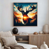 Forest Deer Diamond Art Kits for Adults,5D Full Round Drill Dots Diamond Painting Kits for Beginners Landscape Scenery,DIY Gem Art and Crafts Deer Paint by Diamonds Easy,Home Wall Decor 13.7X13.7 Inch SJDIYSTORE