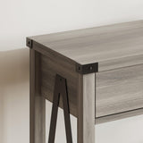 ChooChoo 47'' Farmhouse Console Table with Drawer, Entryway Table with Storage Shelf, Rustic A-Design Sofa Table for Hallway, Entrance, Living Room, Grey ChooChoo
