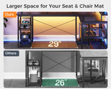 ODK 59" L Shaped Gaming Desk with LED Lights, Power Outlets, and Storage Solutions in Black Carbon Fiber ODK