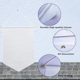 Wall Hanging Canvas Banners, 5 Pack Sublimation Blank Fabric Pennant Flag Plain Wall Decor Display for Play Room Sign, Boy & Girl Bedroom, Pin Organizer Wall Banner for Enamel Lapel Badge Collection HeKimLee